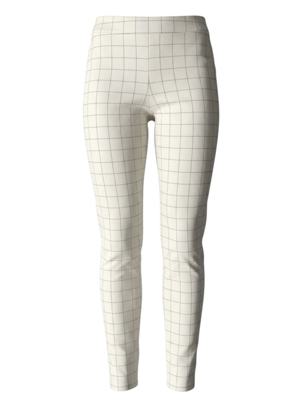 Zac and Rachel Pull on Ponte Pants Checkered White Black Women’s Large Slim